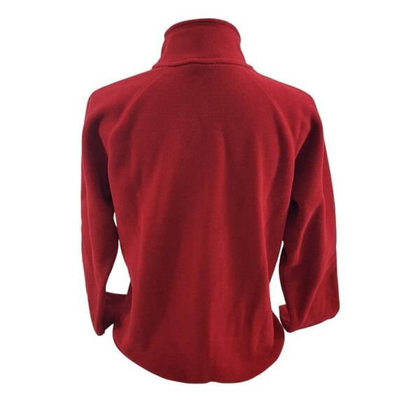 Fuda Women’s Red Fleece Floral Impressed Full Zip Jacket – Size Small - Picture 13 of 16